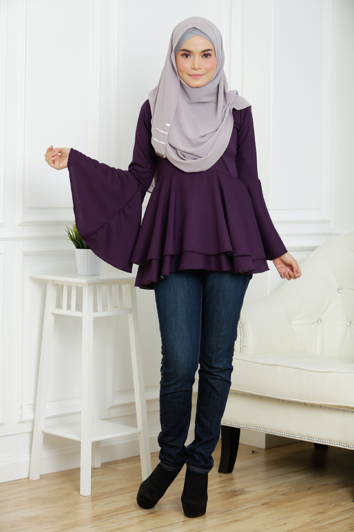 SW4129 Breastfeeding Blouse Purple