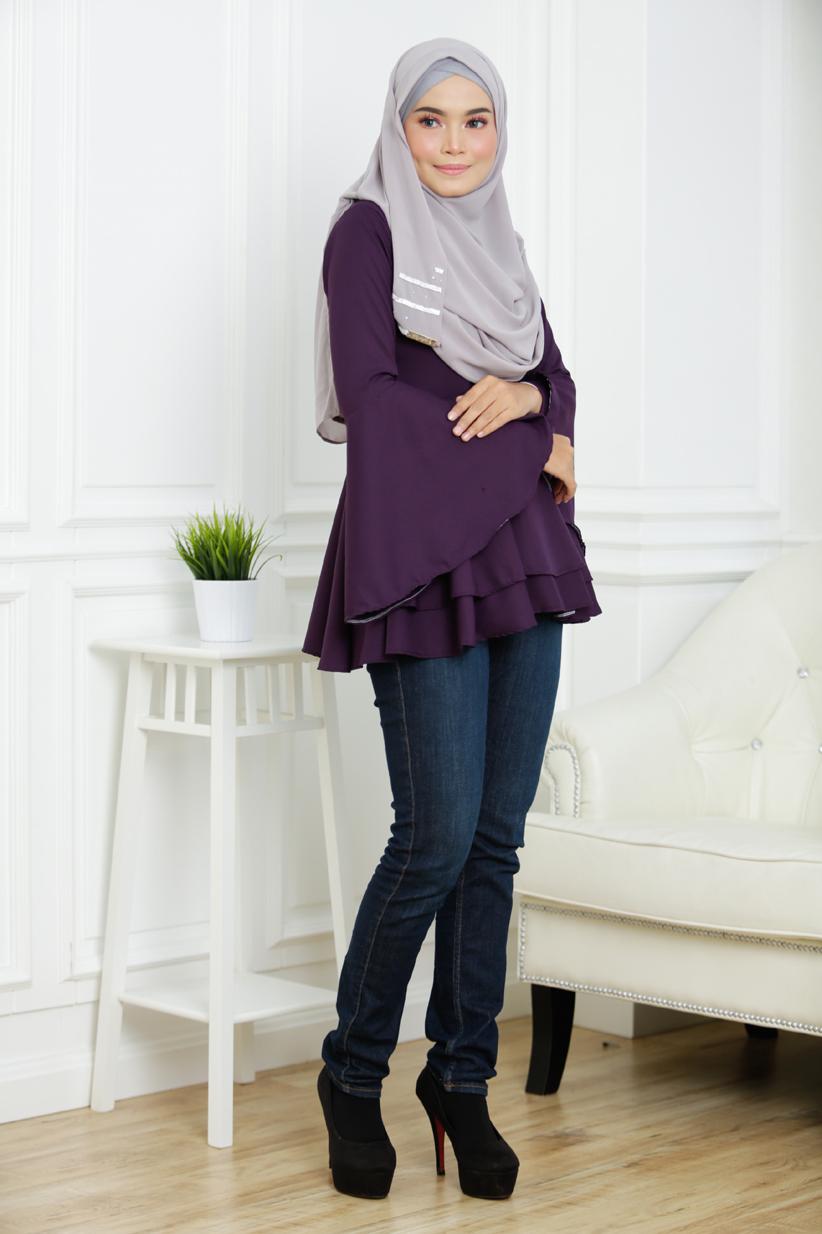 SW4129 Breastfeeding Blouse Purple