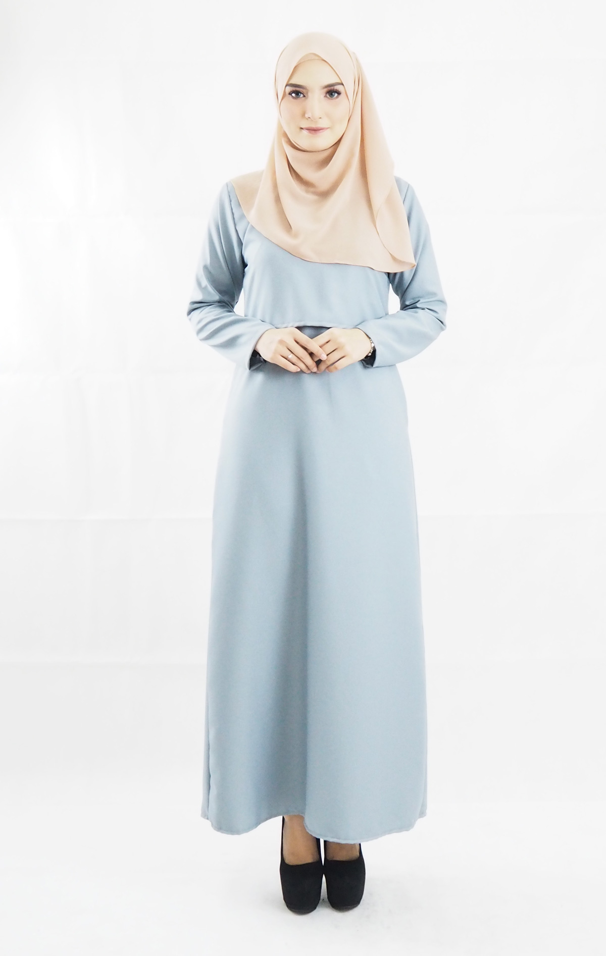 SW4143 Plus Size Breastfeeding Jubah Grey