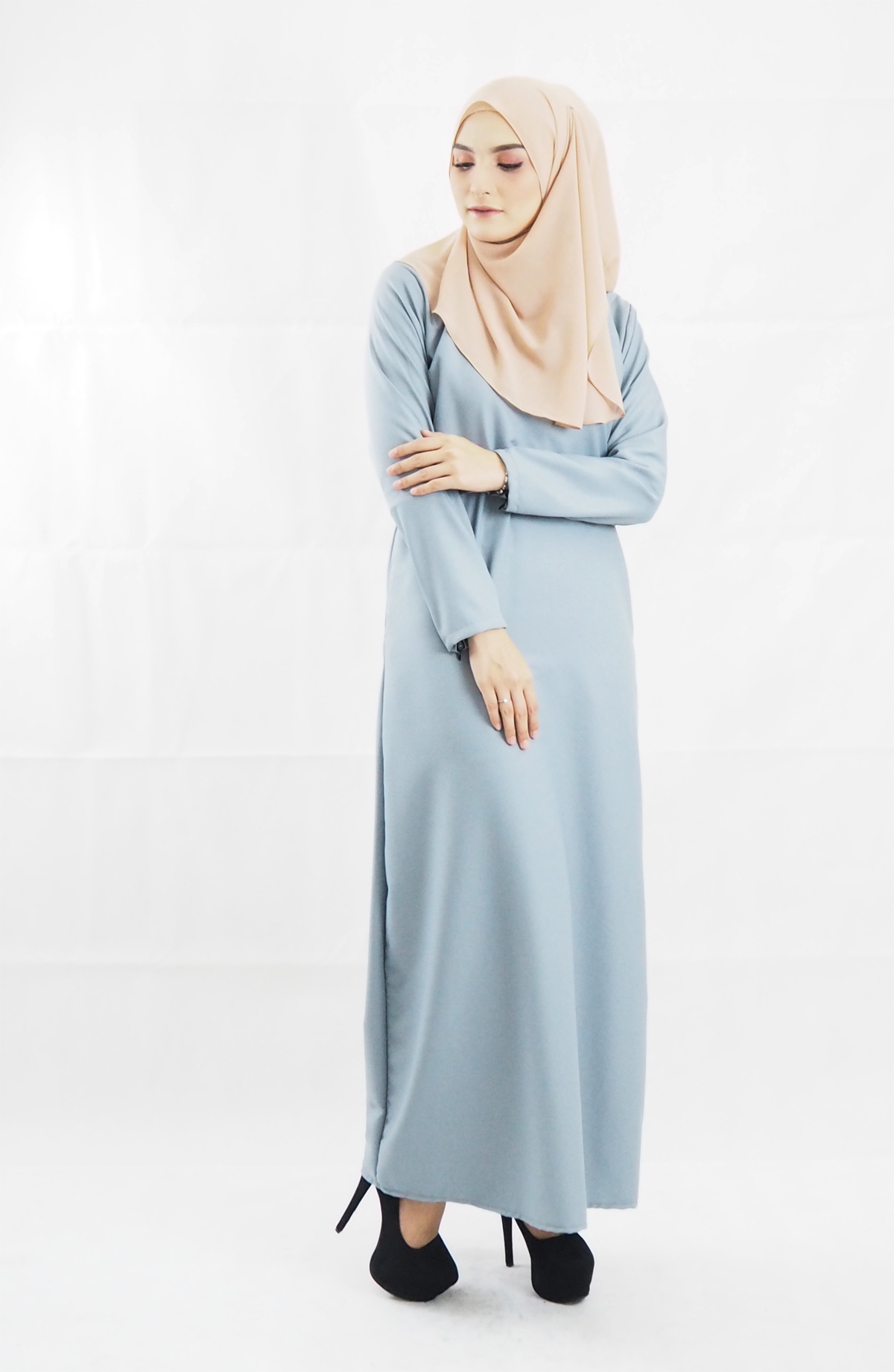 SW4143 Plus Size Breastfeeding Jubah Grey