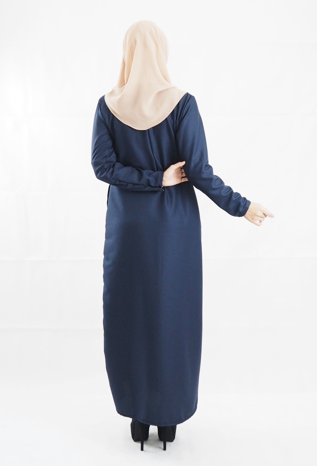 SW4144 Plus Size Breastfeeding Jubah Blue