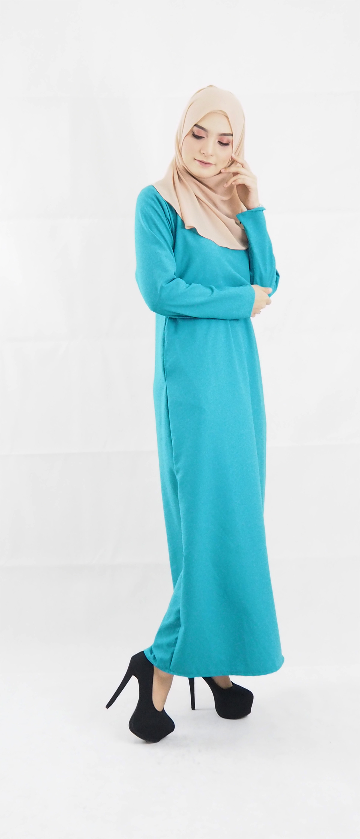 SW4147 Plus Size Breastfeeding Jubah Blue