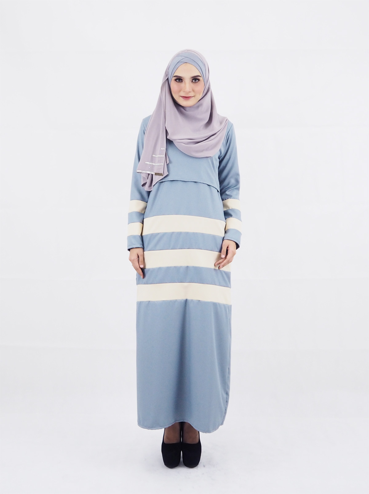 SW4152 Plus Size Breastfeeding Jubah Grey