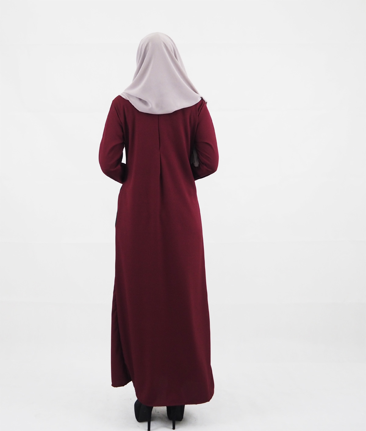 SW4156 Breastfeeding Jubah Dress Maroon
