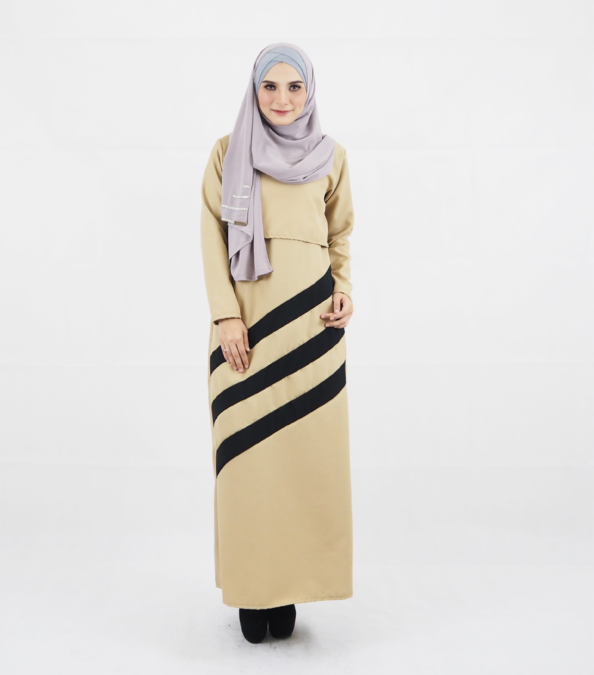 SW4157 Breastfeeding Jubah Dress Brown