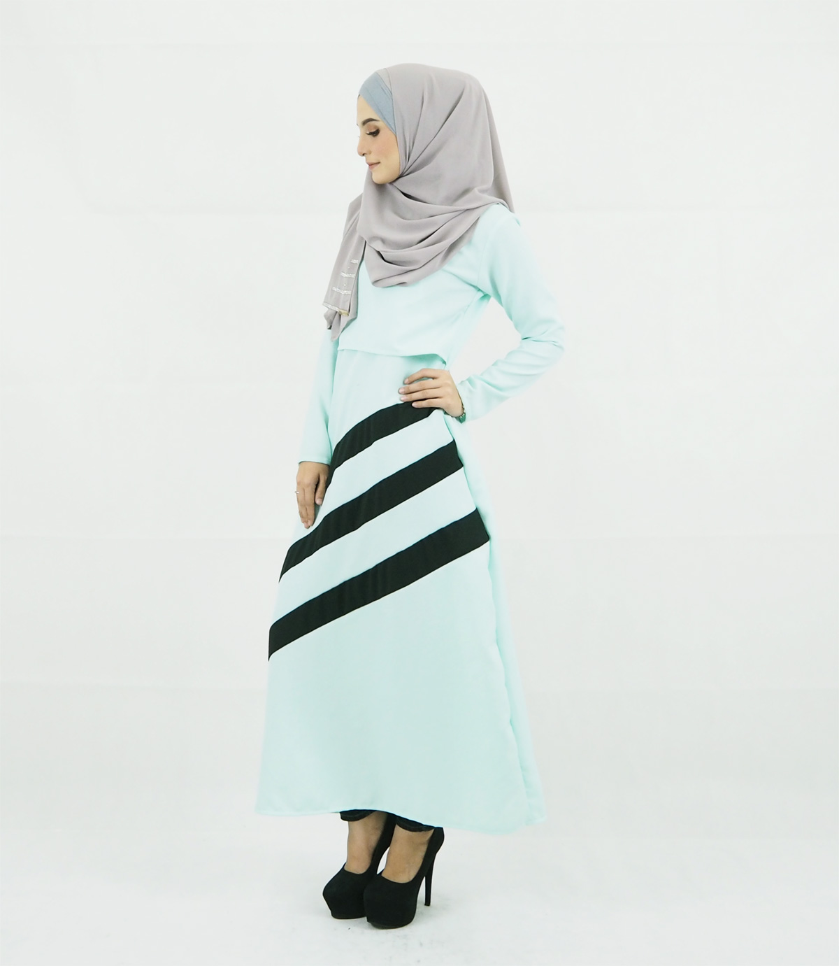 SW4158 Breastfeeding Jubah Dress Green