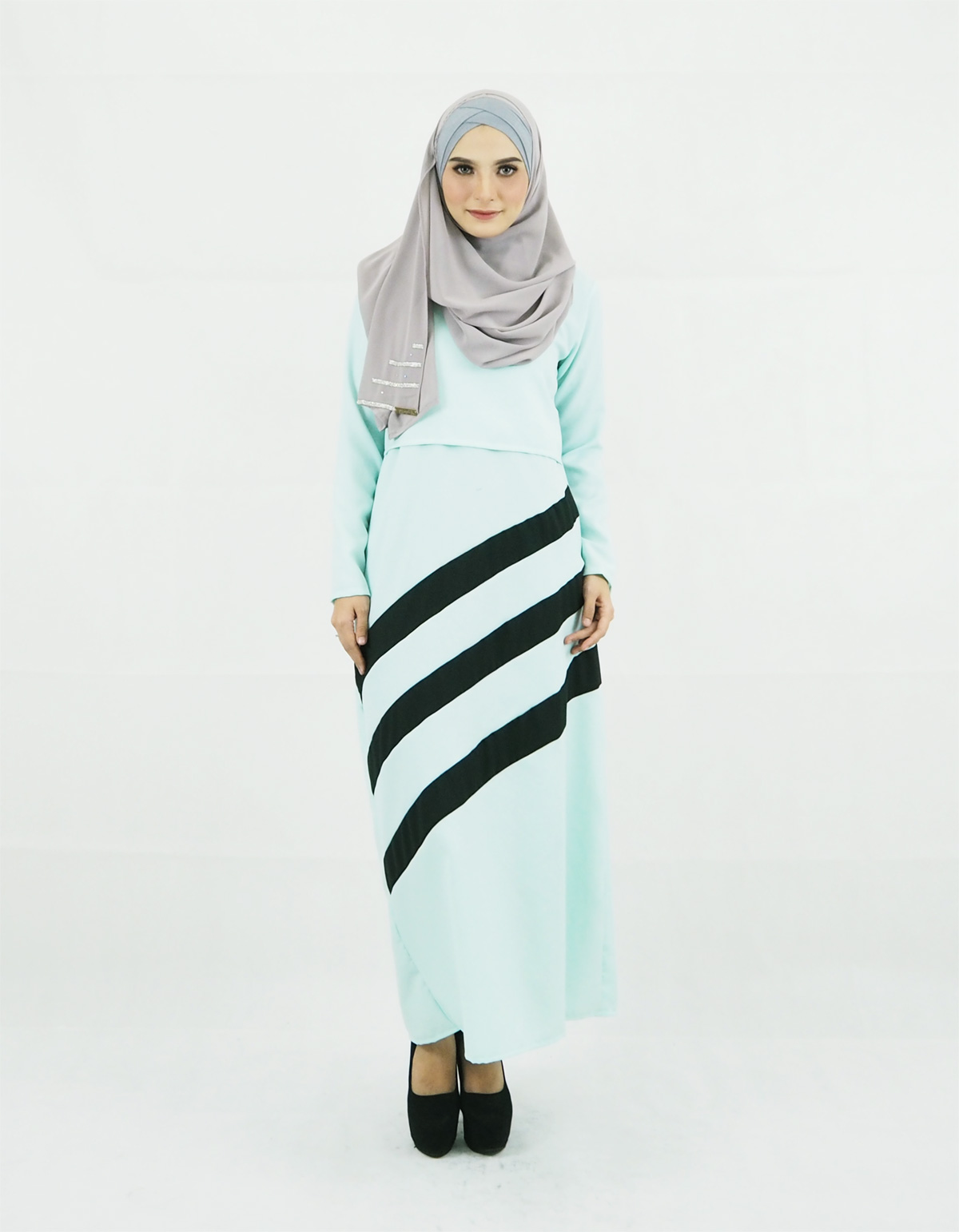 SW4158 Breastfeeding Jubah Dress Green