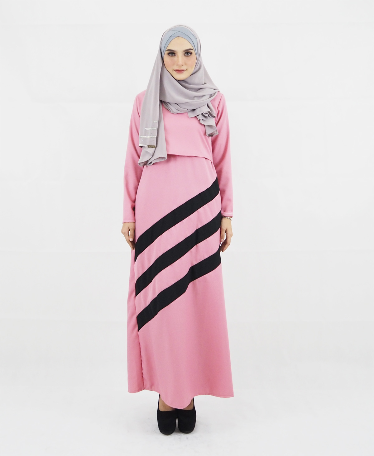 SW4161 Breastfeeding Jubah Dress Pink