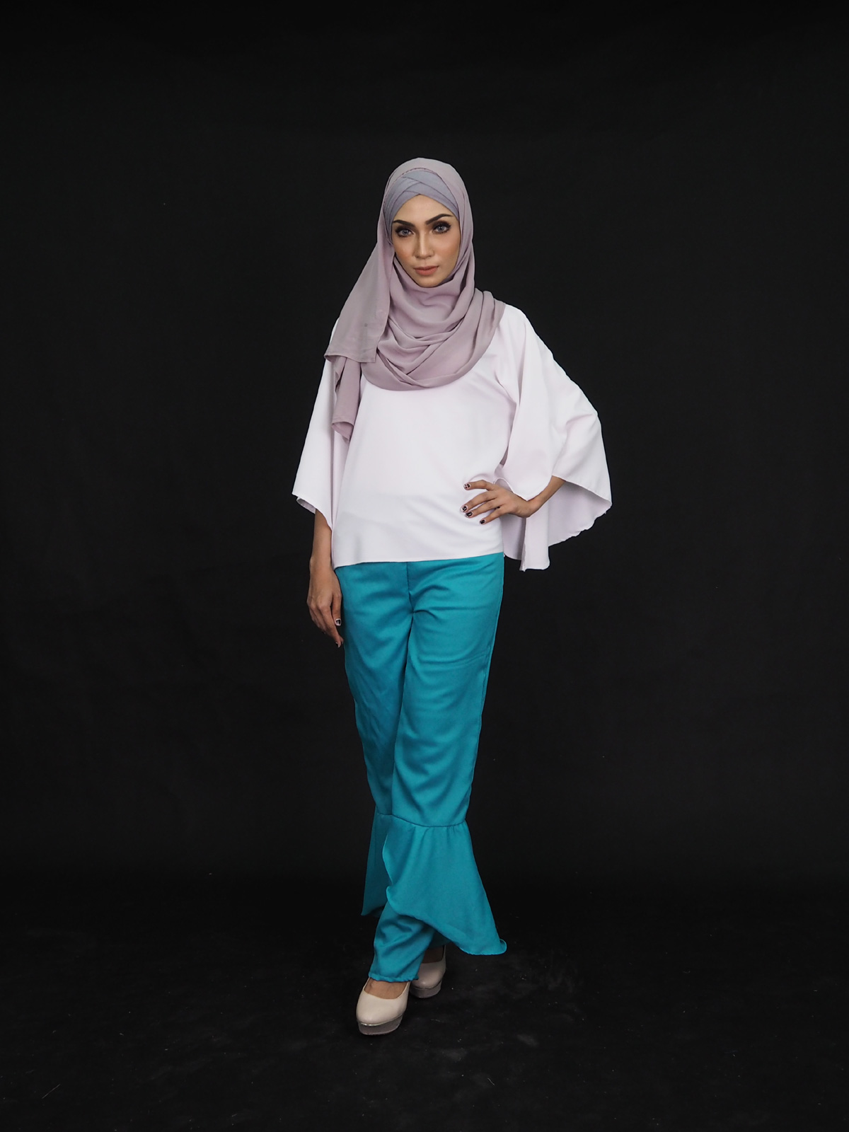 SW4029 Jighwaist Pants Turquoise