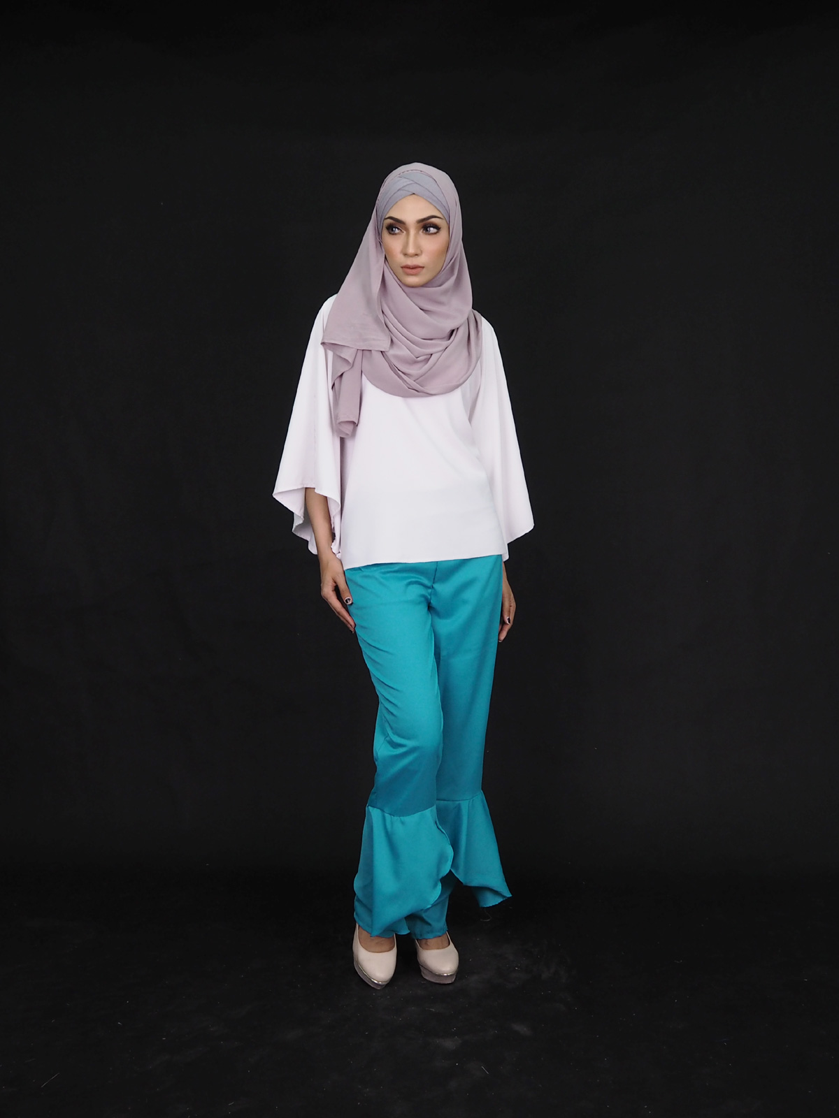 SW4029 Jighwaist Pants Turquoise