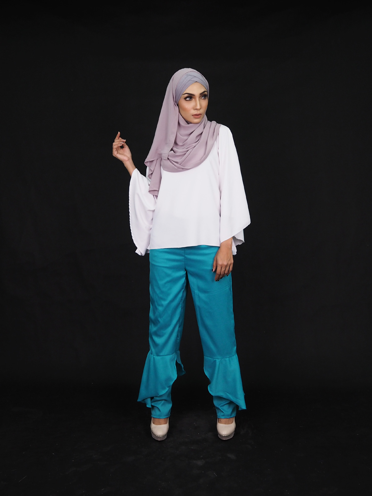 SW4029 Jighwaist Pants Turquoise