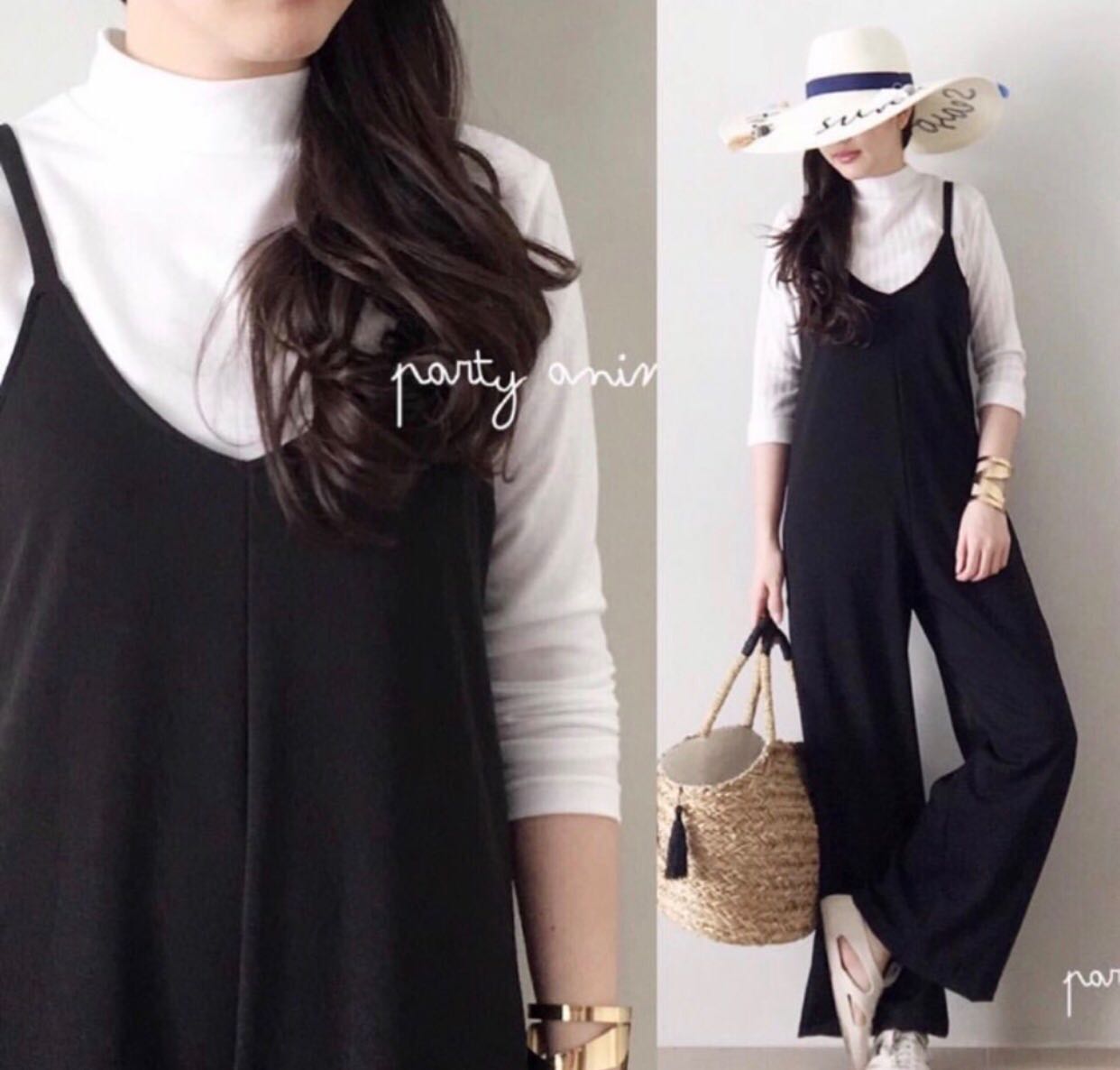 JW5008 Slit Jumpsuit & Top Set Blue