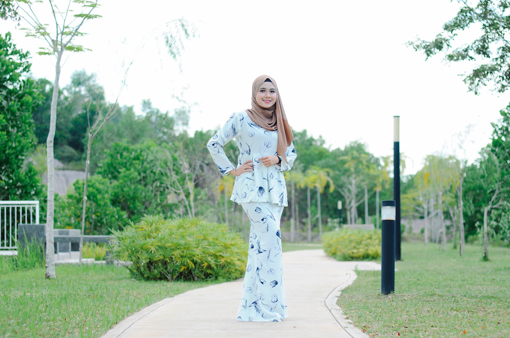 BW002 Fashion Baju Kurung Light Blue