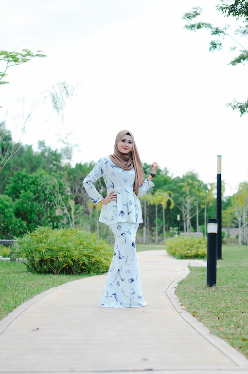 BW002 Fashion Baju Kurung Light Blue