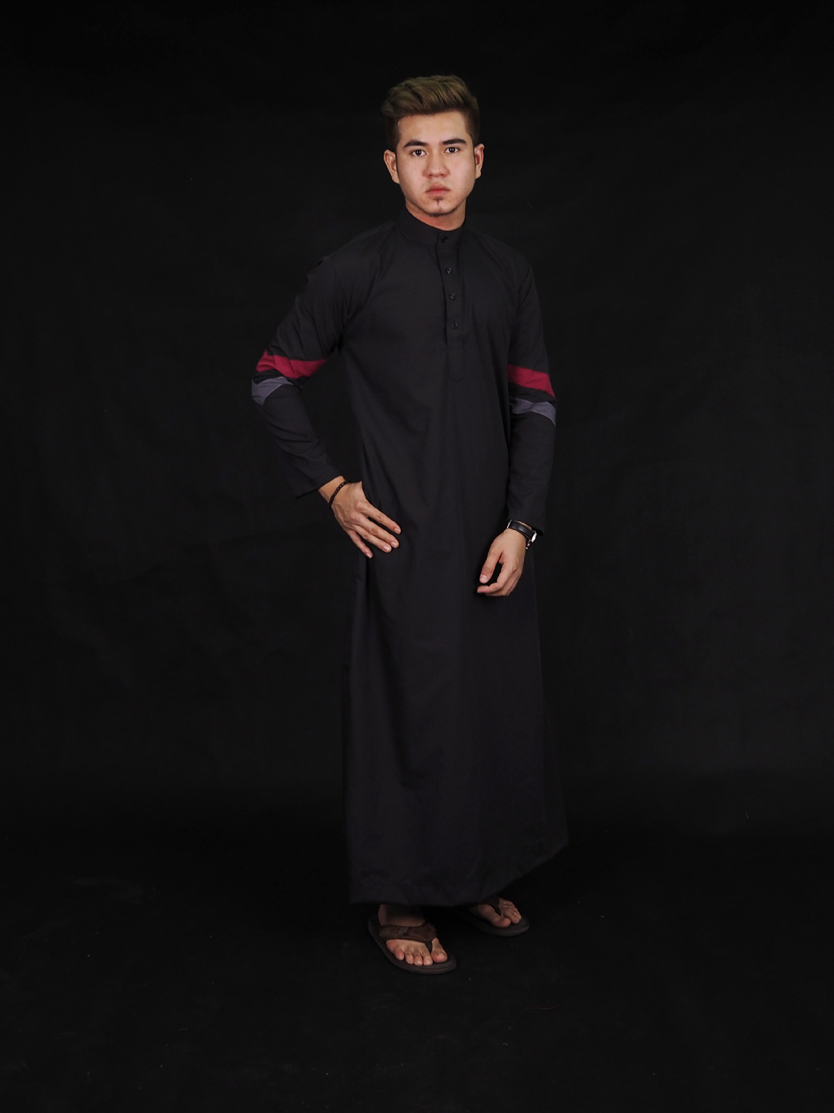 SW4243 Cotton Jubah (PLUS SIZE MEN) Black