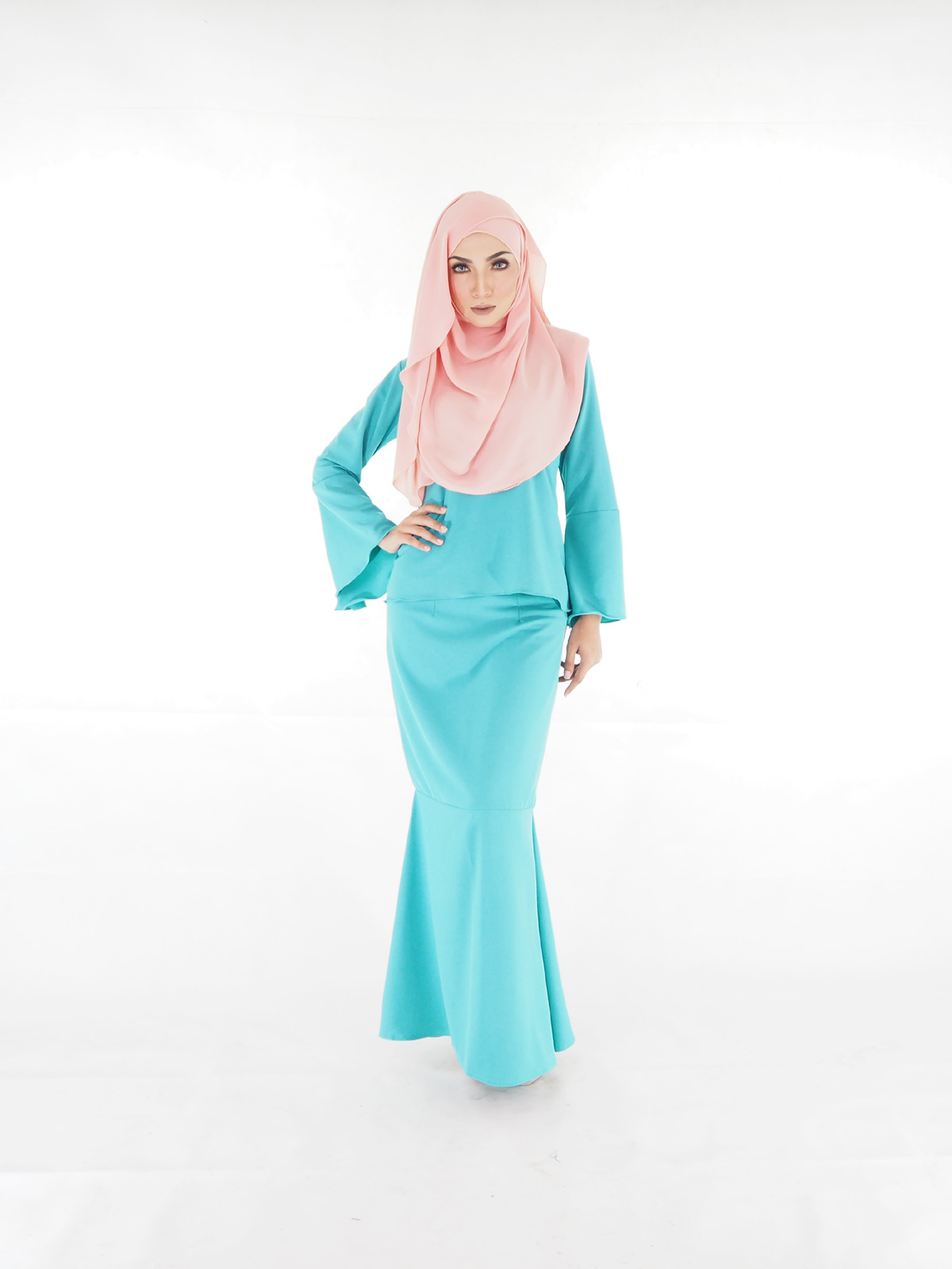 SW4247 Baju Kurung (PLUS SIZE) Turquoise