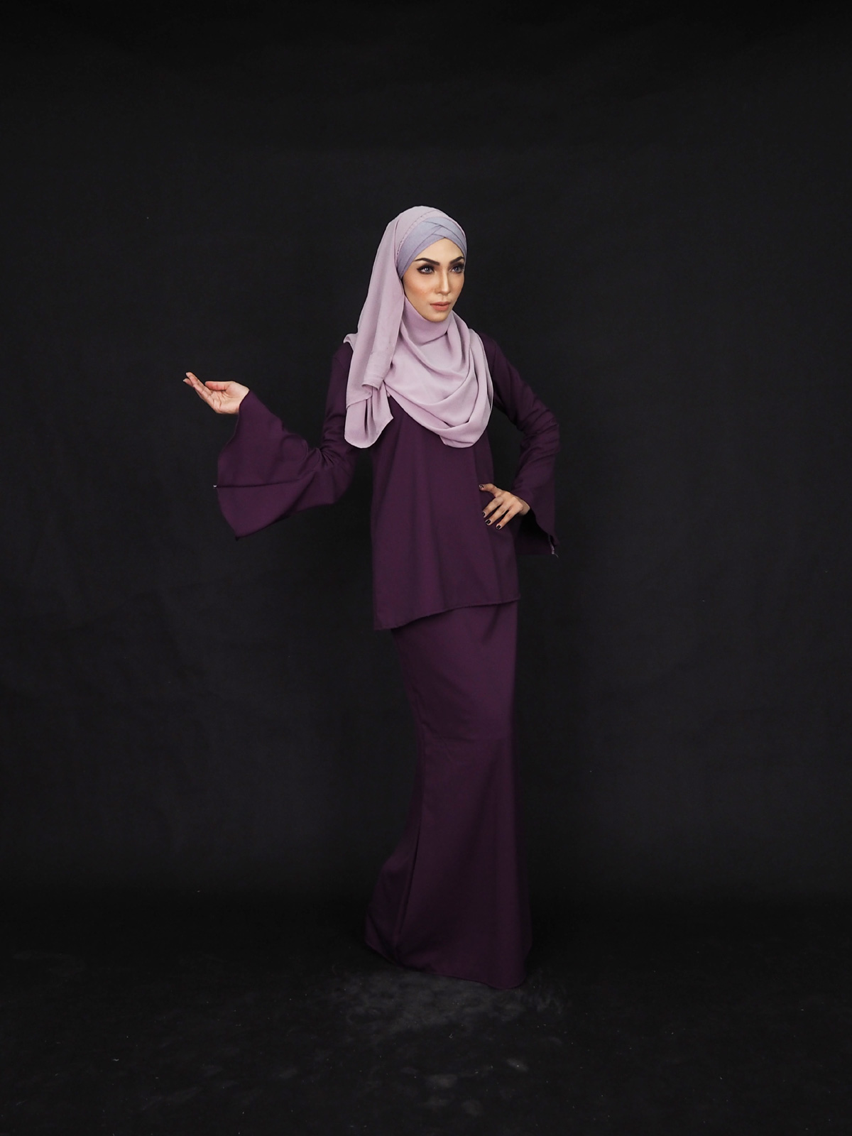 SW4249 Baju Kurung (PLUS SIZE) Purple