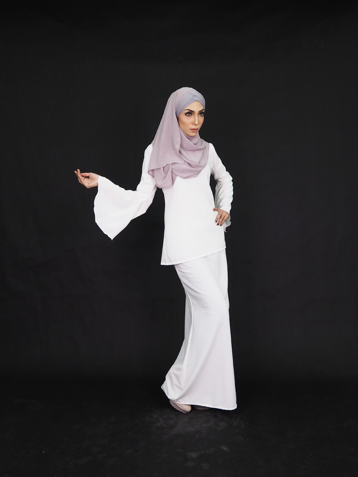 SW4249 Baju Kurung (PLUS SIZE) White