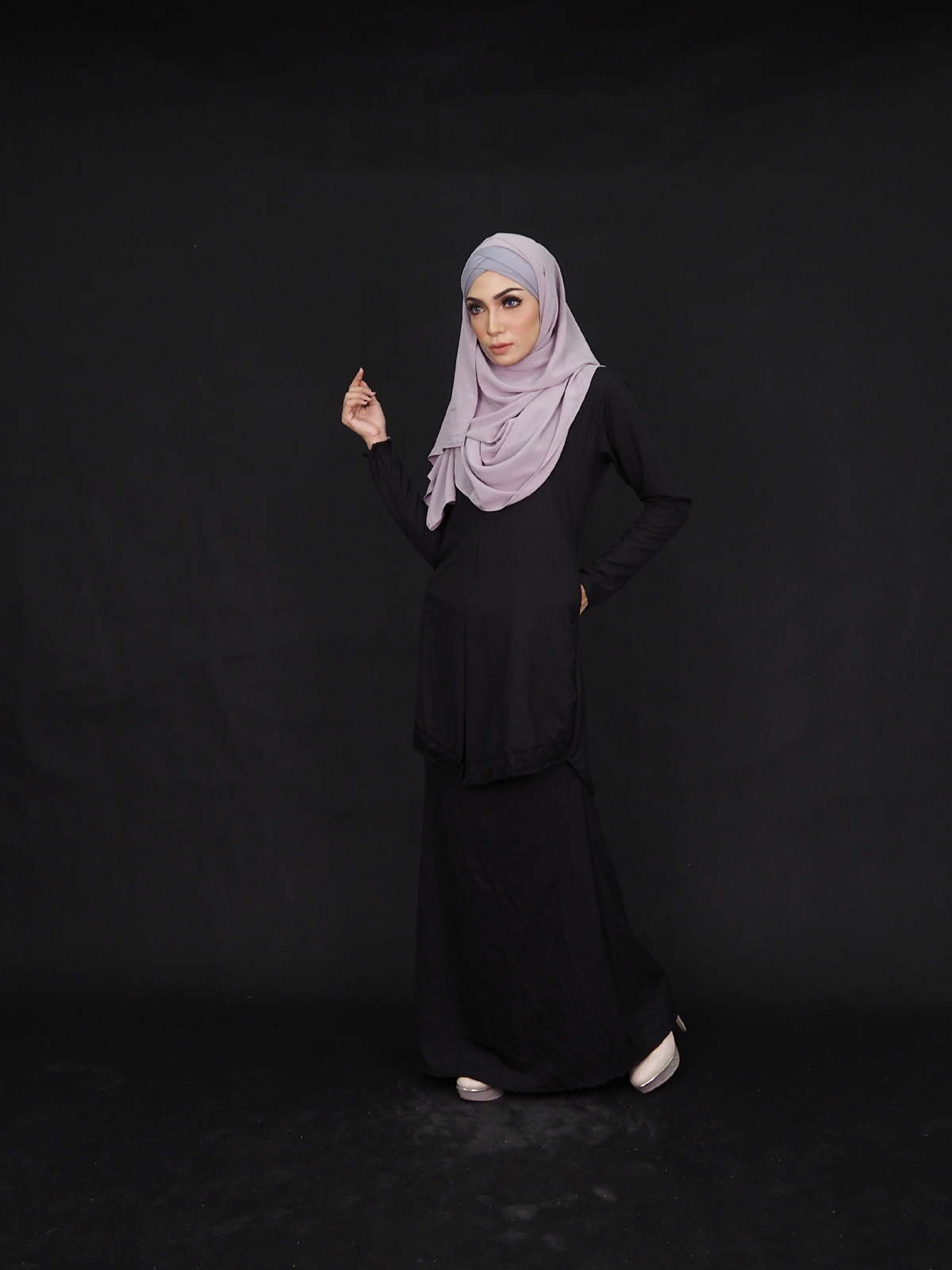 SW4250 Baju Kurung (PLUS SIZE) Black