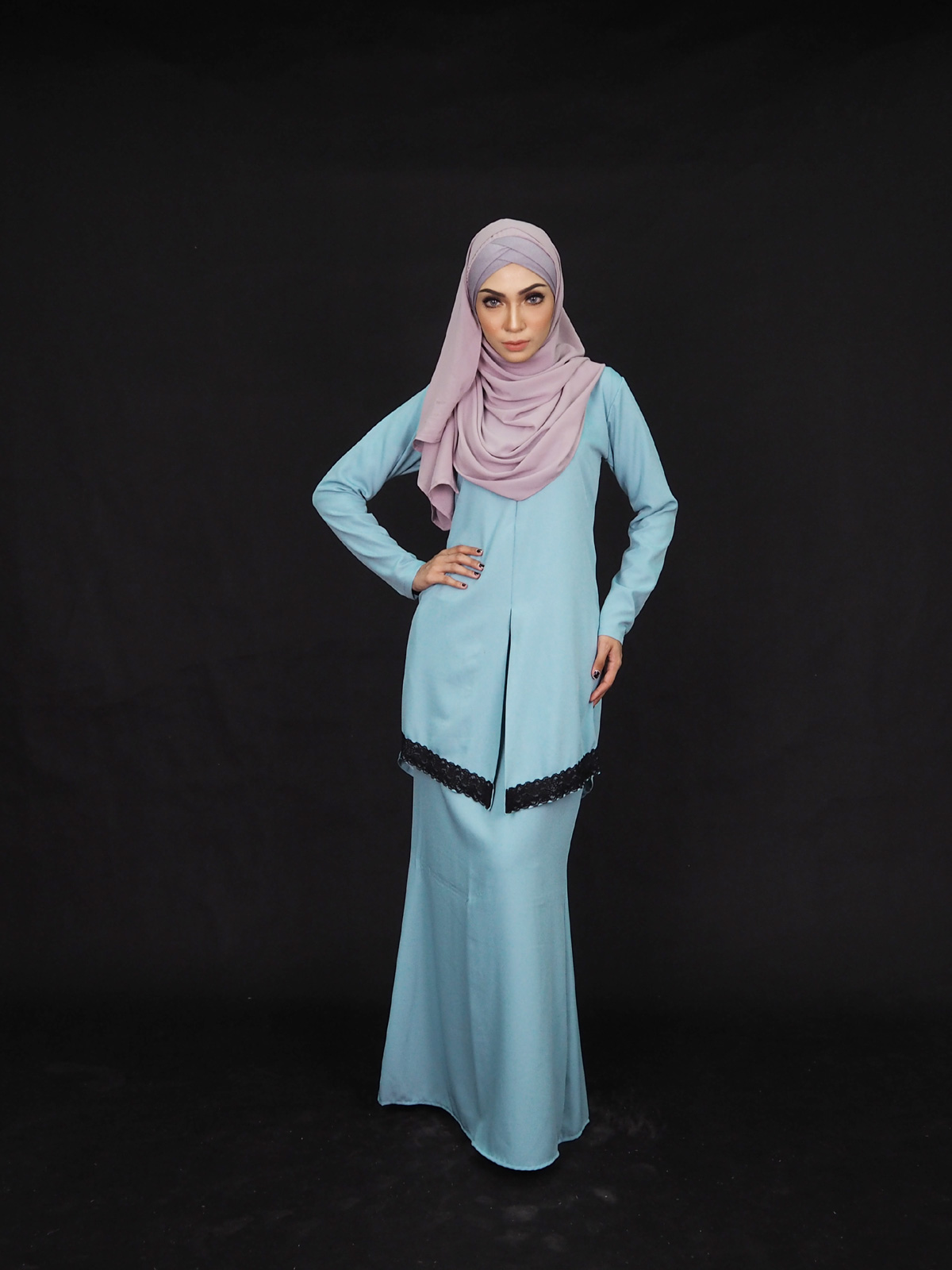 SW4250 Baju Kurung (PLUS SIZE) Blue