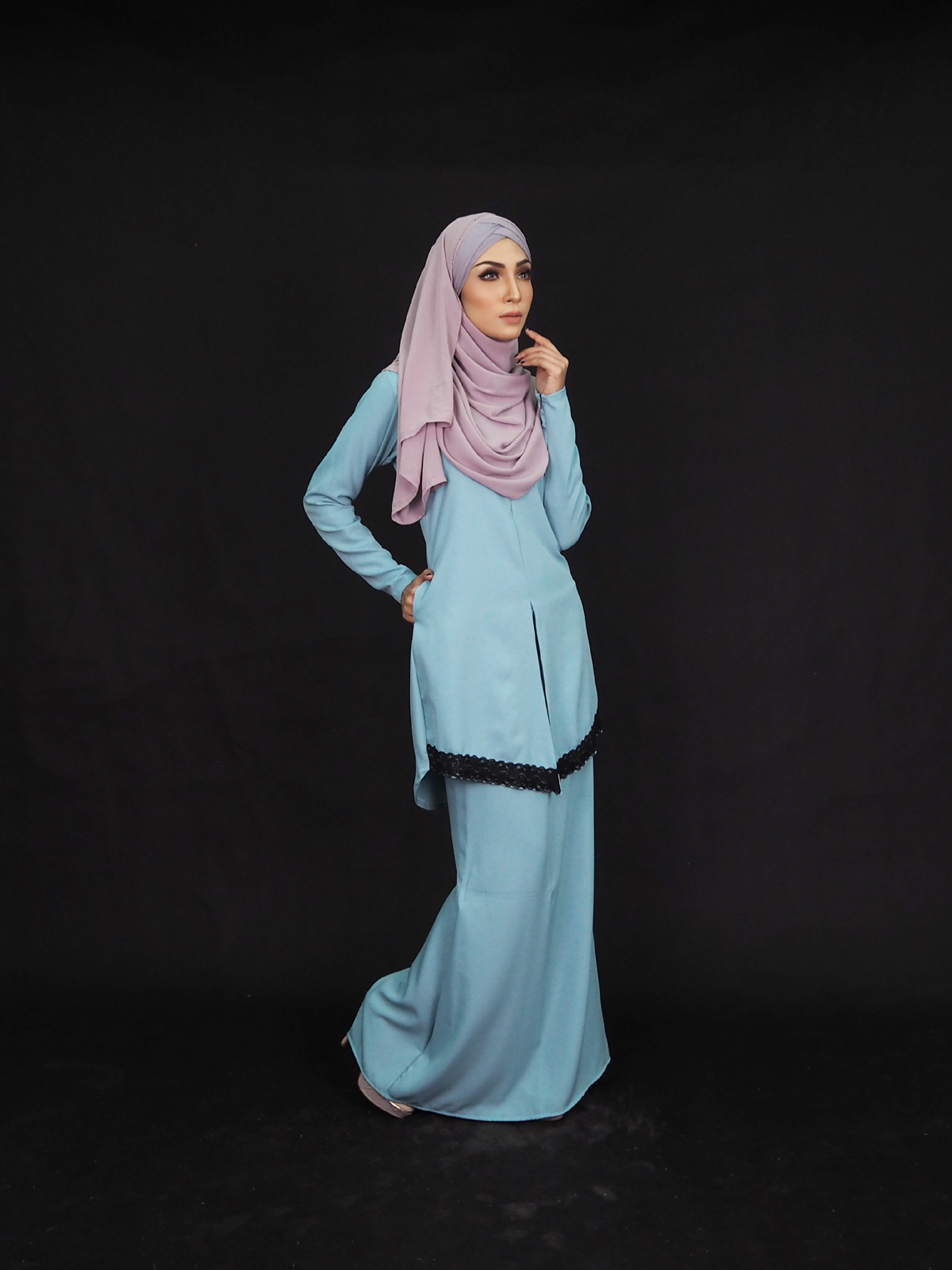 SW4250 Baju Kurung (PLUS SIZE) Blue