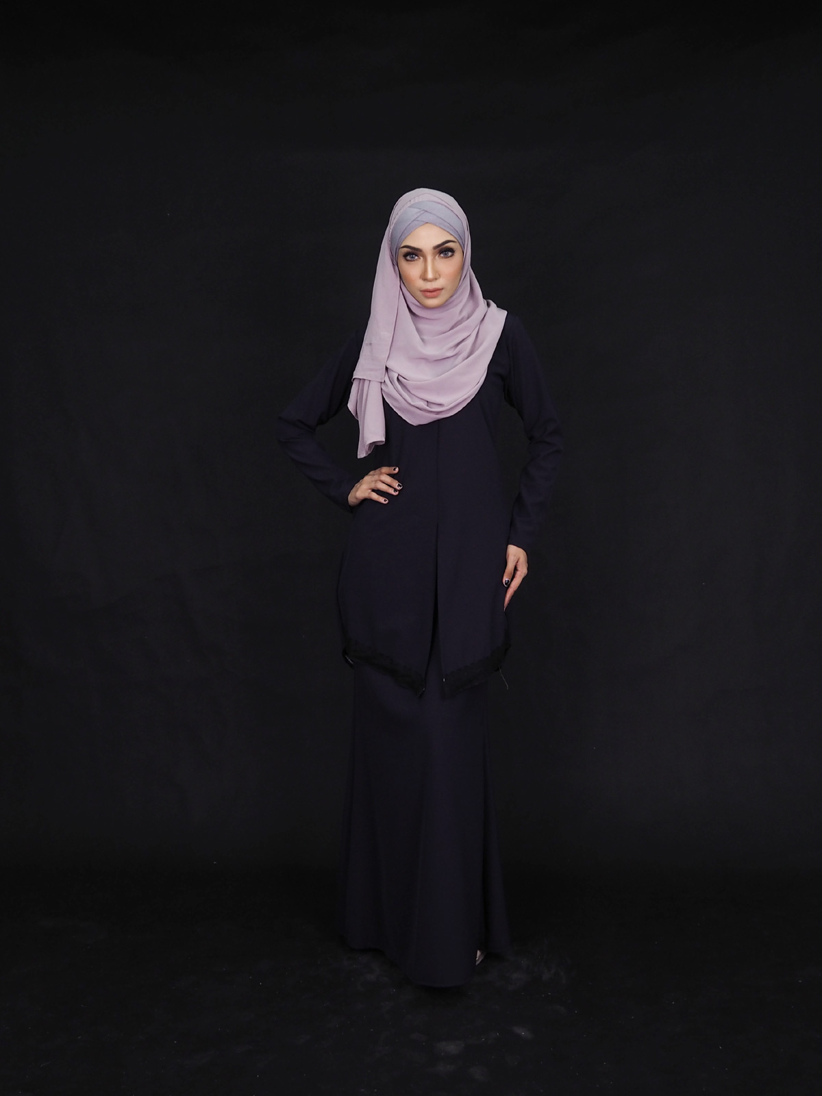 SW4250 Baju Kurung (PLUS SIZE) Dark Blue