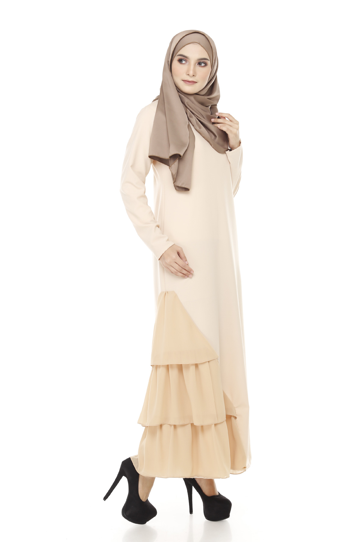 SW4256 Chiffon Dress (MATERNITY) Cream