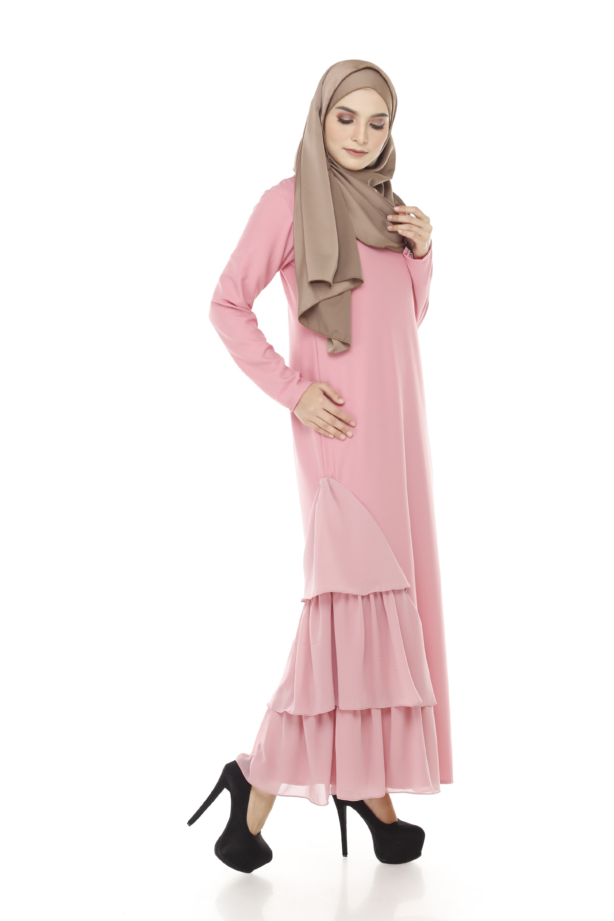 SW4256 Chiffon Dress (MATERNITY) Pink