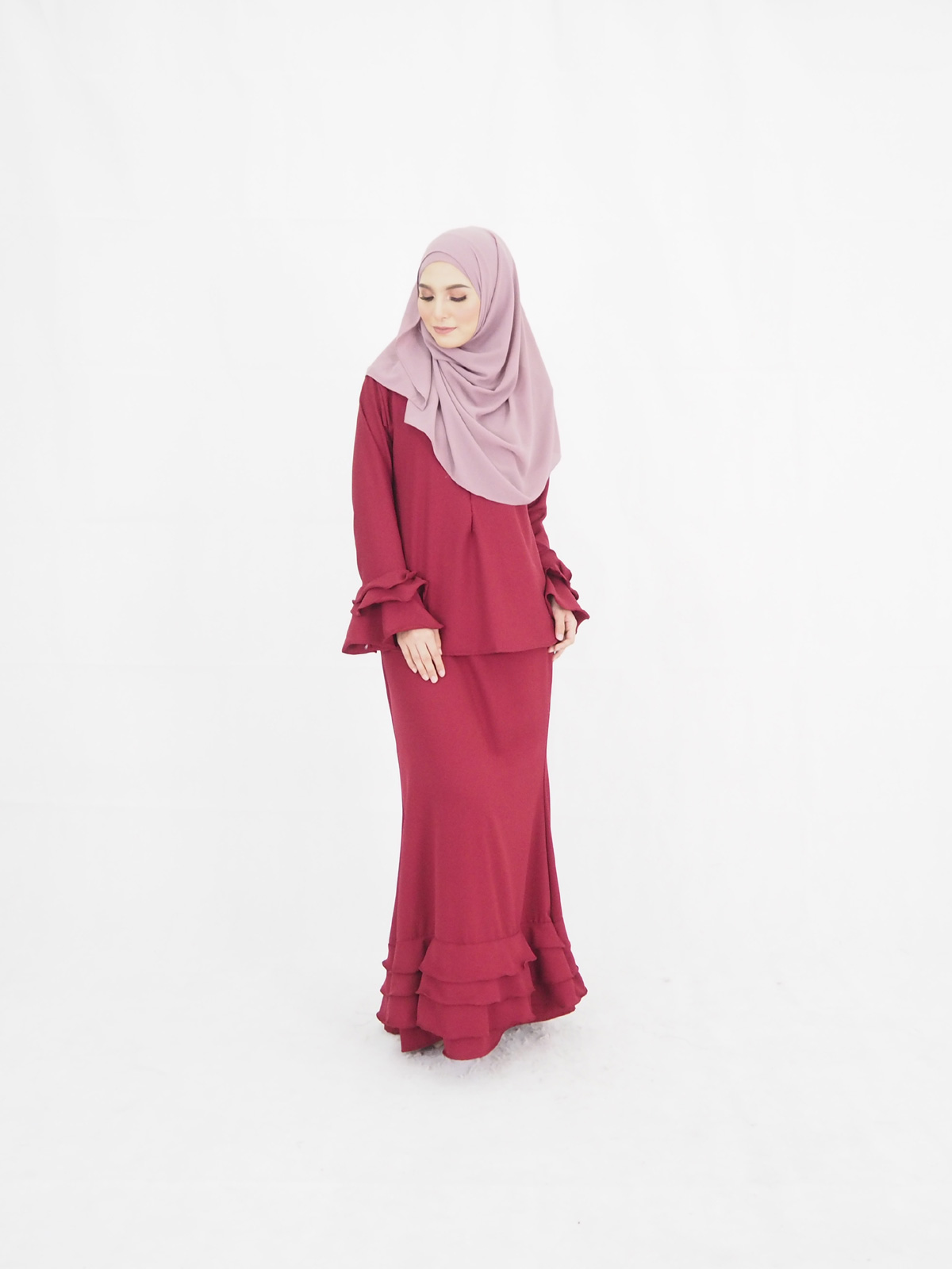 SW4261 Baju Kurung (PLUS SIZE) Maroon
