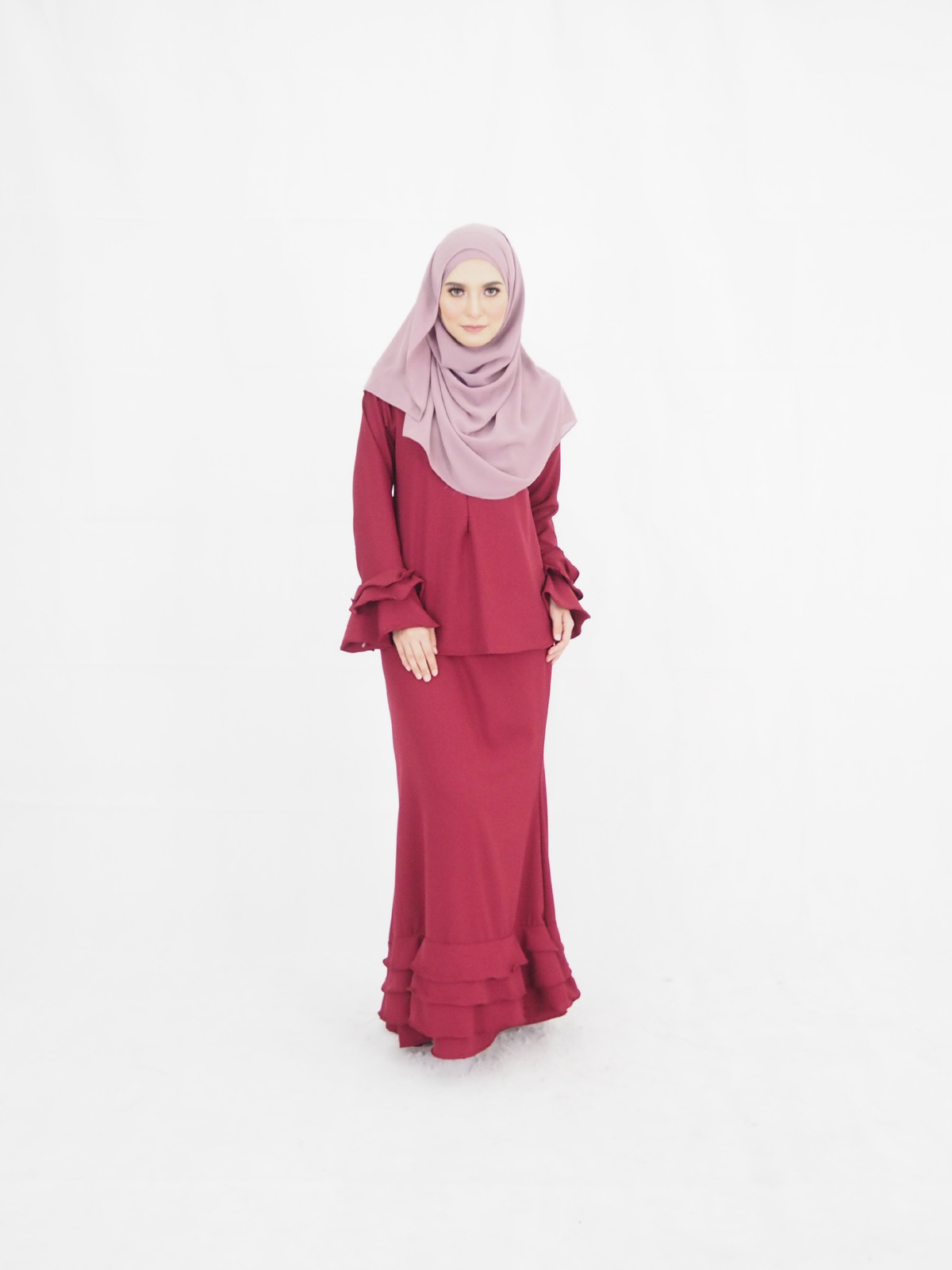 SW4261 Baju Kurung (PLUS SIZE) Maroon