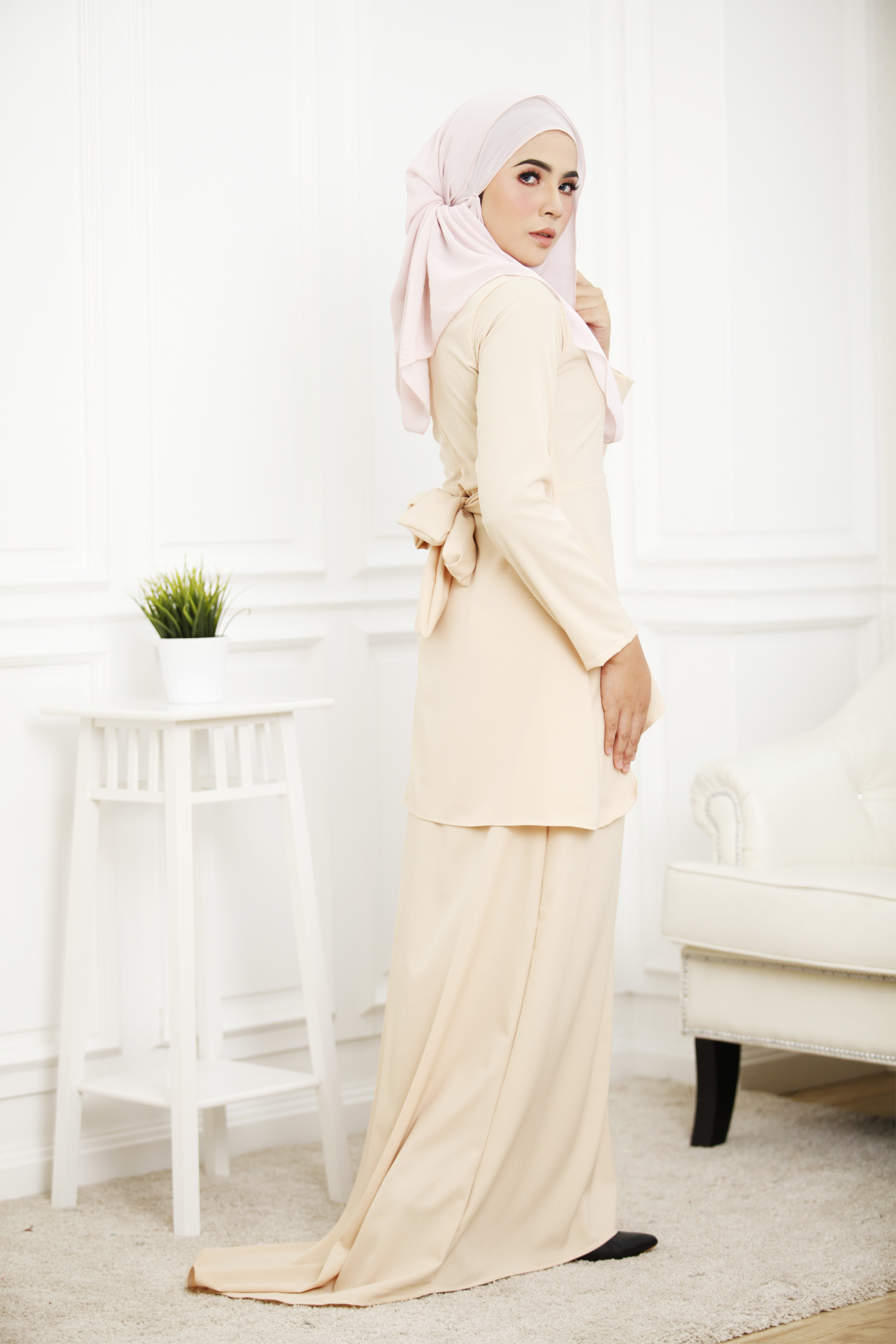 SW4262 Baju Kurung (PLUS SIZE ) Cream