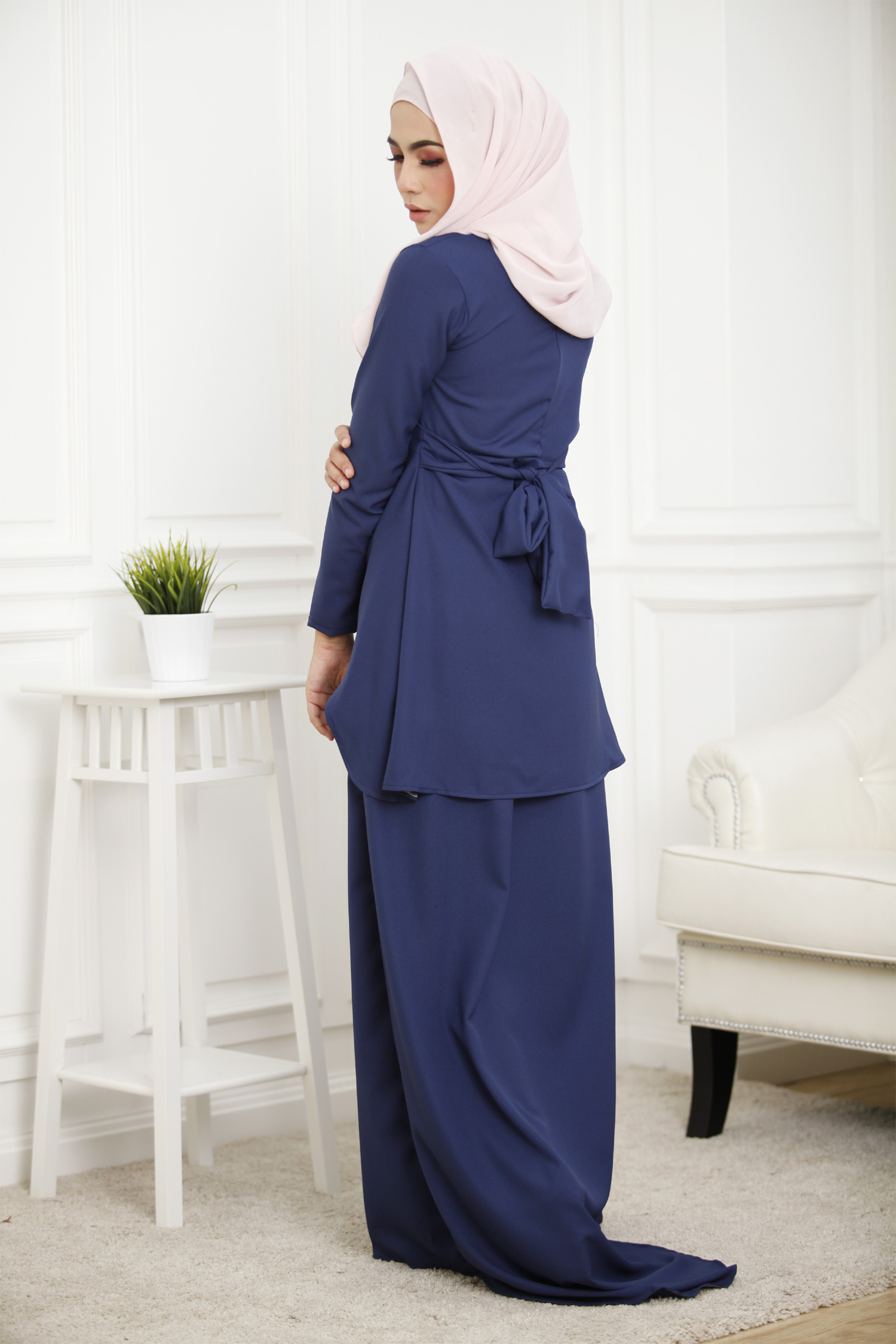 SW4262 Baju Kurung (PLUS SIZE ) Dark Blue