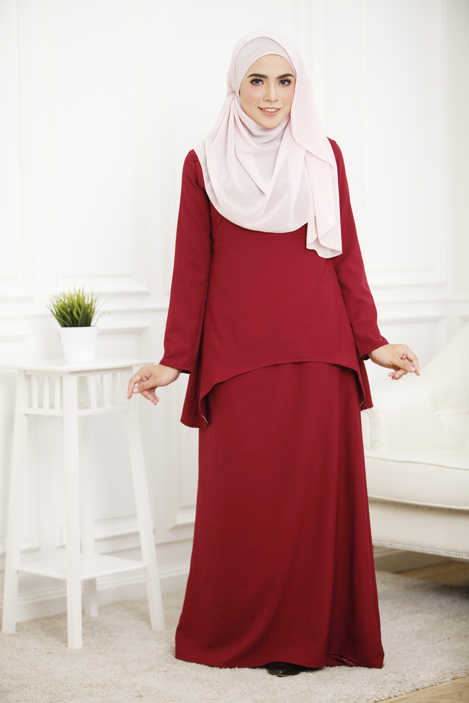 SW4262 Baju Kurung (PLUS SIZE ) Maroon
