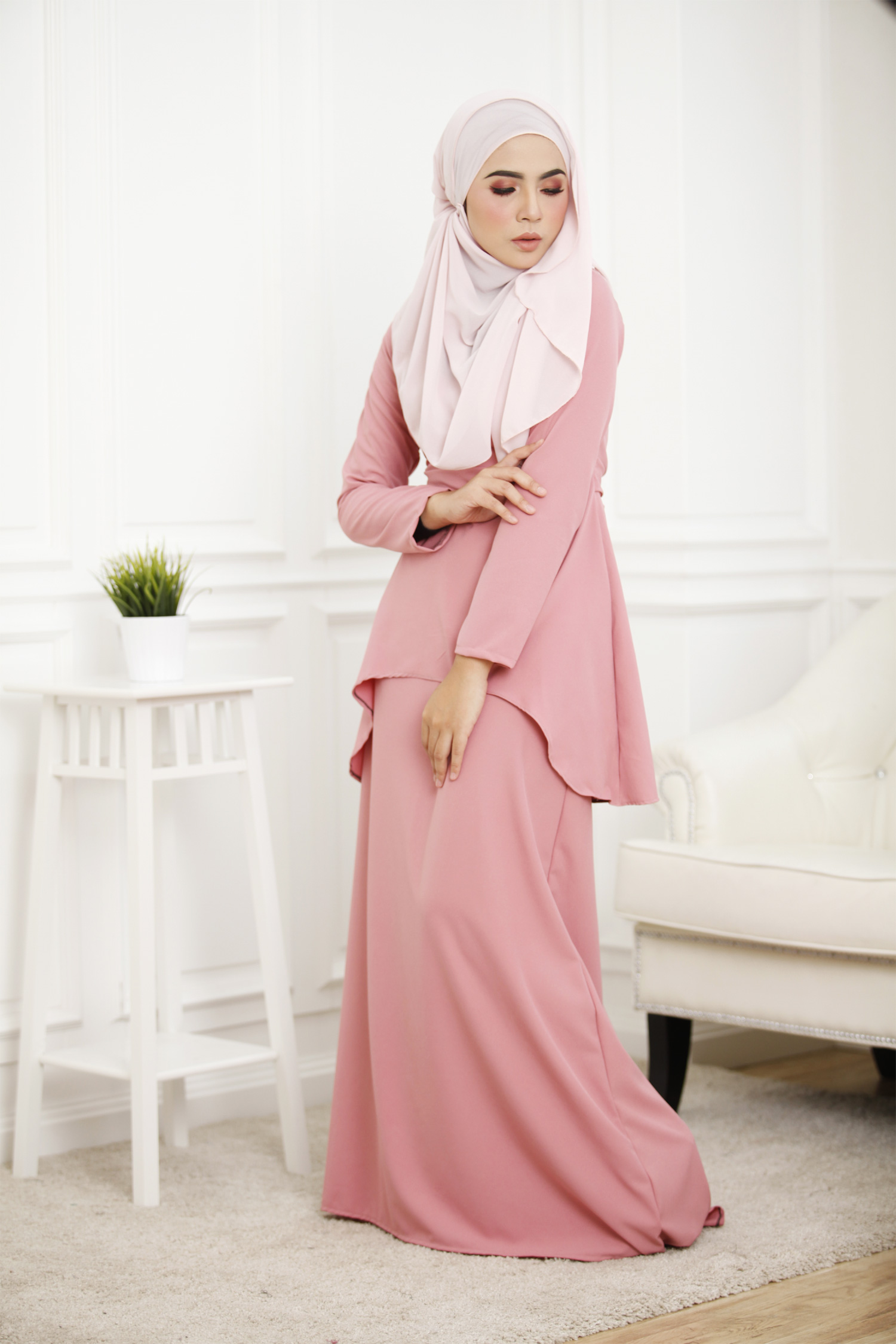 SW4262 Baju Kurung (PLUS SIZE ) Pink