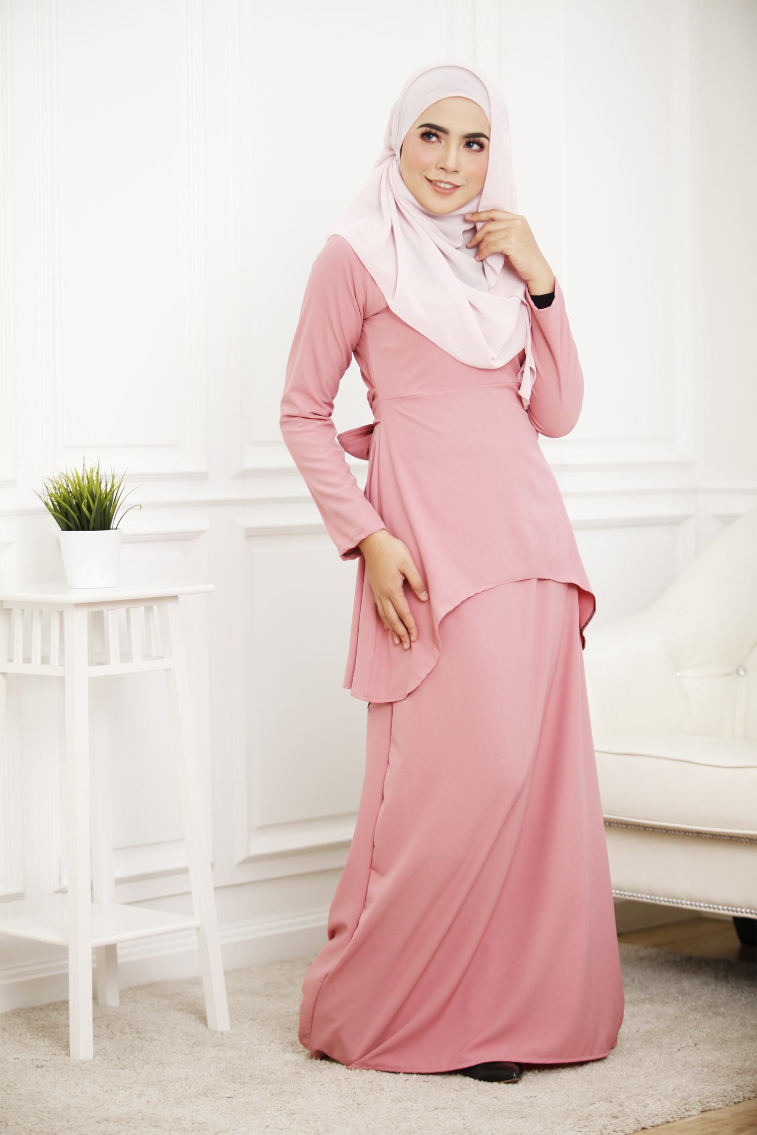 SW4262 Baju Kurung (PLUS SIZE ) Pink