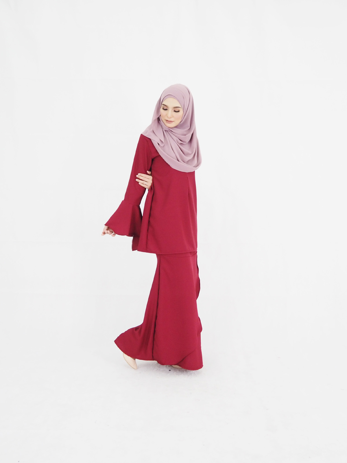 SW4263 Baju Kurung (PLUS SIZE) Maroon