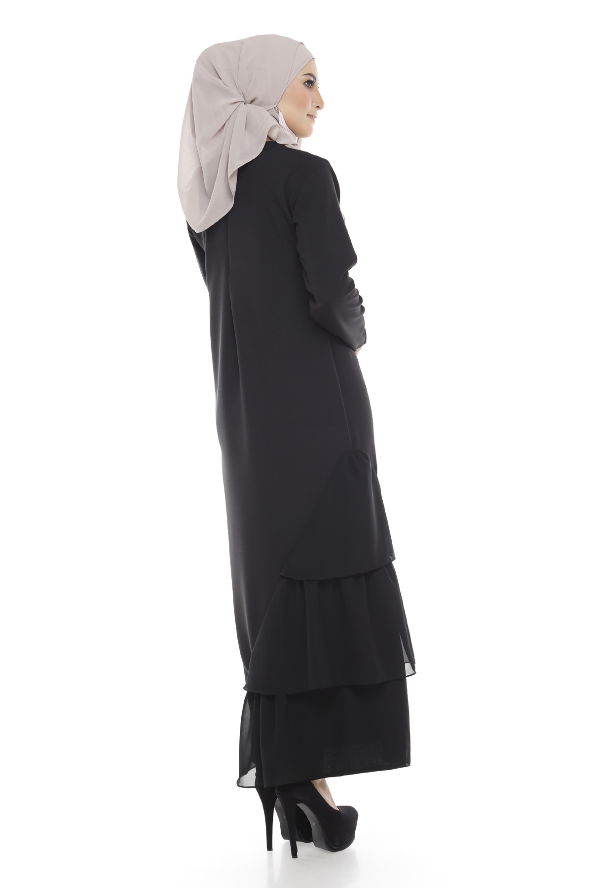 SW4264 Chiffon Dress (PLUS SIZE) Black