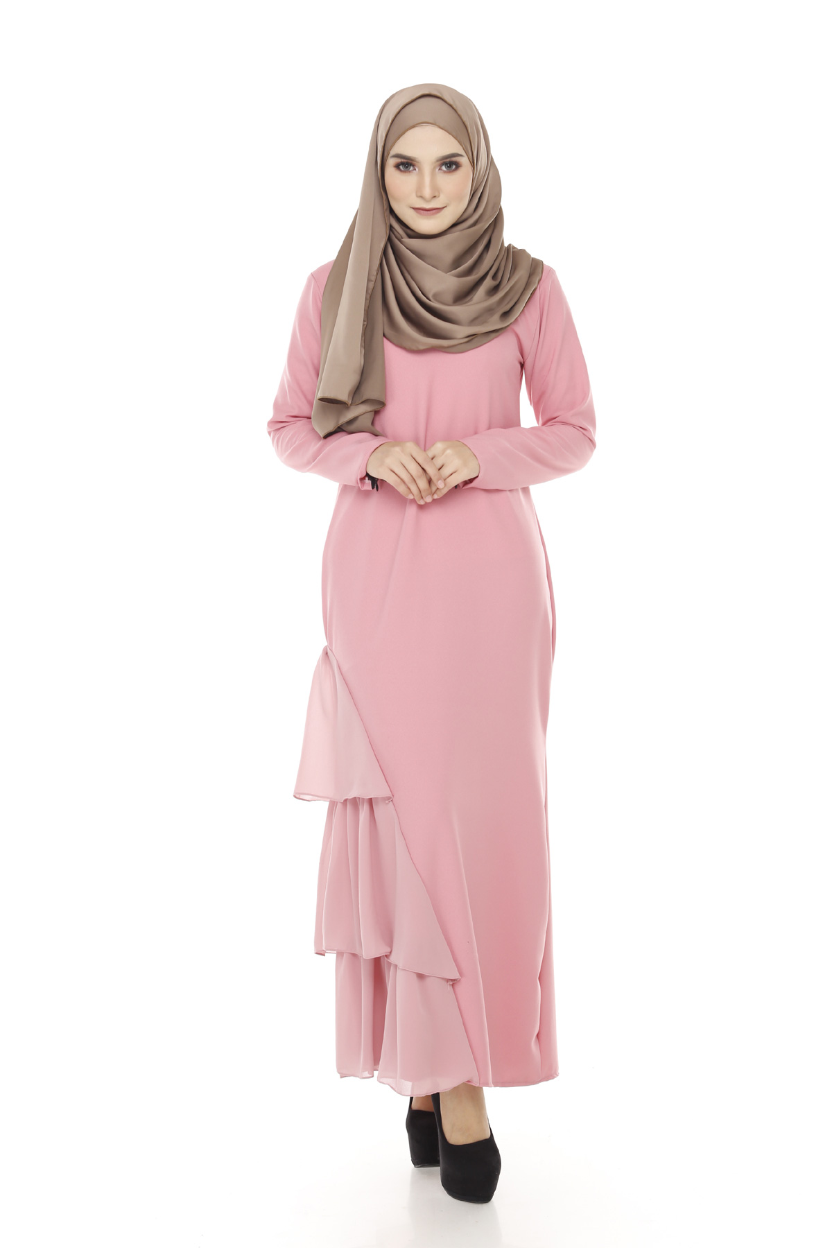 SW4264 Chiffon Dress (PLUS SIZE) Pink