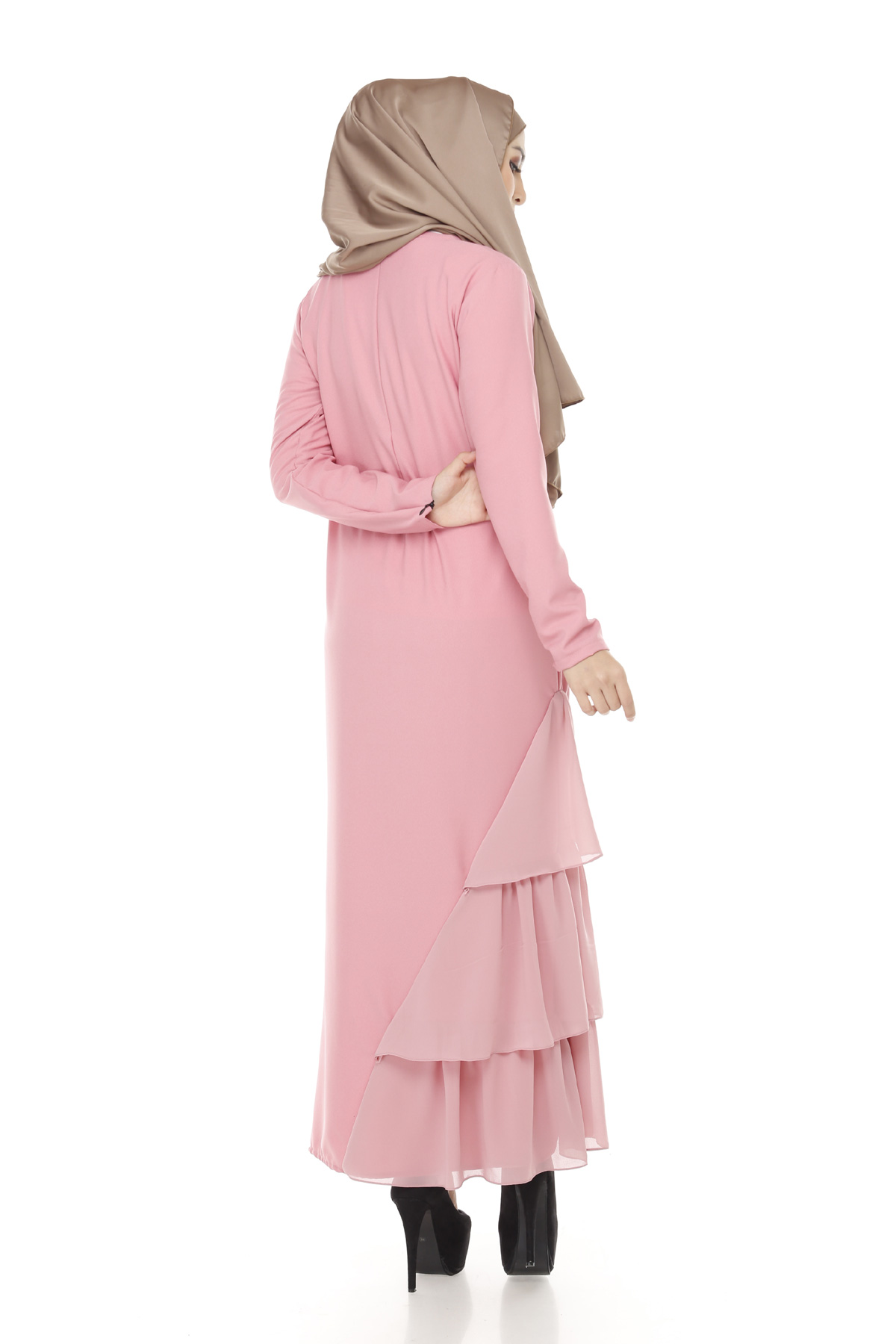 SW4264 Chiffon Dress (PLUS SIZE) Pink