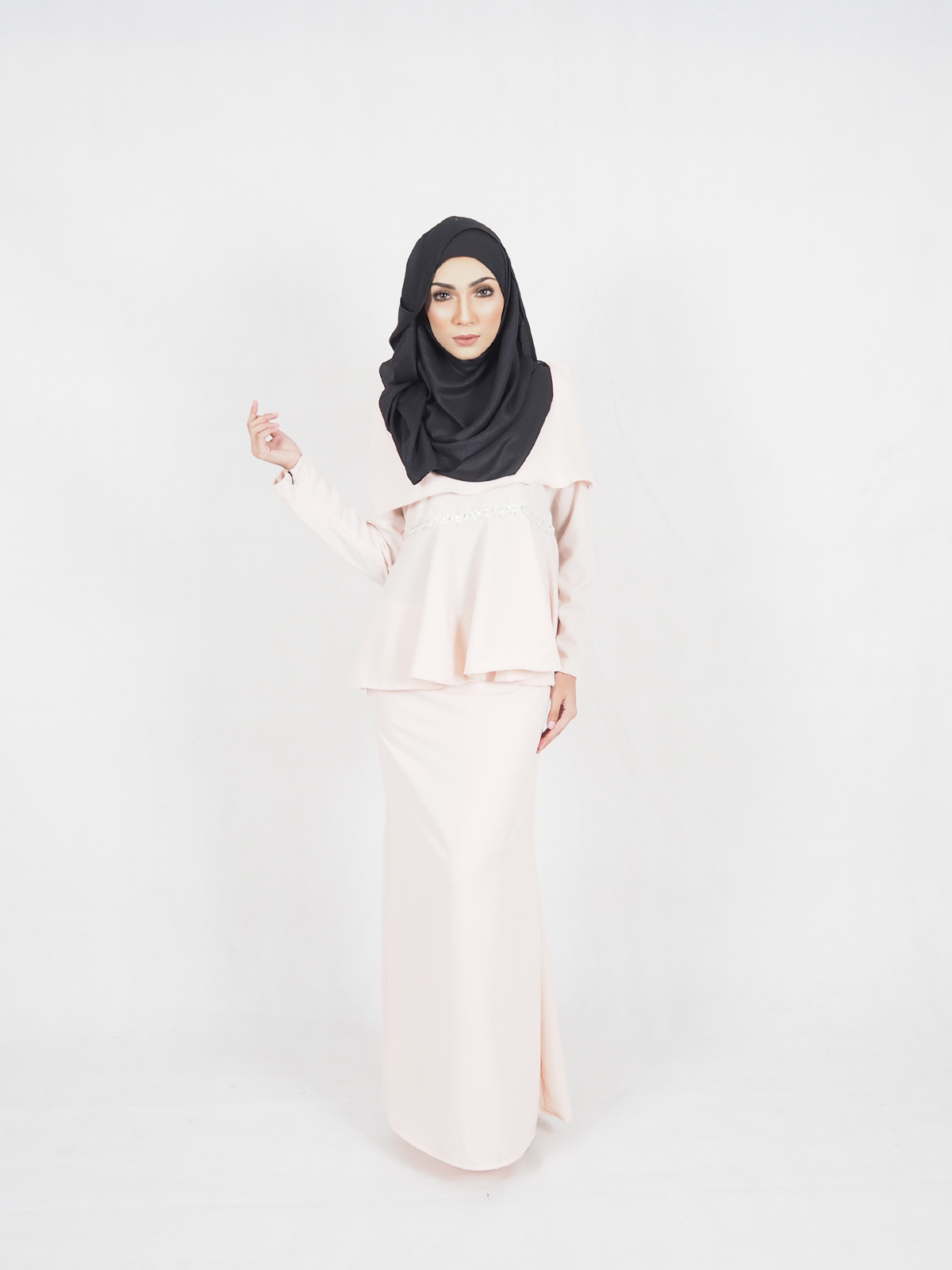 SW4272 Baju Kurung Peach