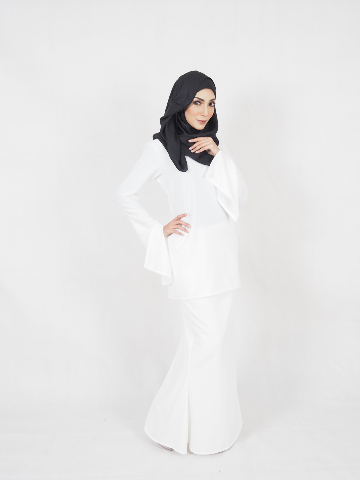 SW4277 Baju Kurung (PLUS SIZE) White