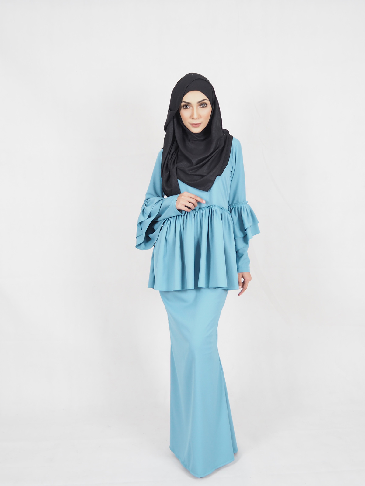 SW4281 Baju Kurung (PLUS SIZE) Blue
