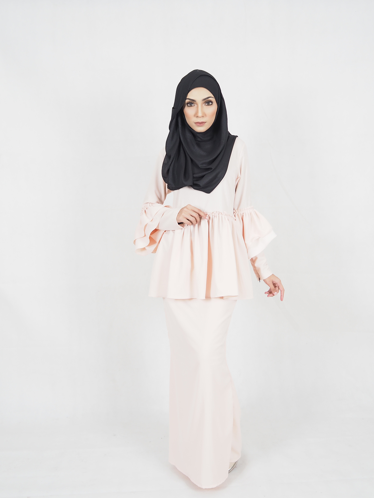 SW4281 Baju Kurung (PLUS SIZE) Peach