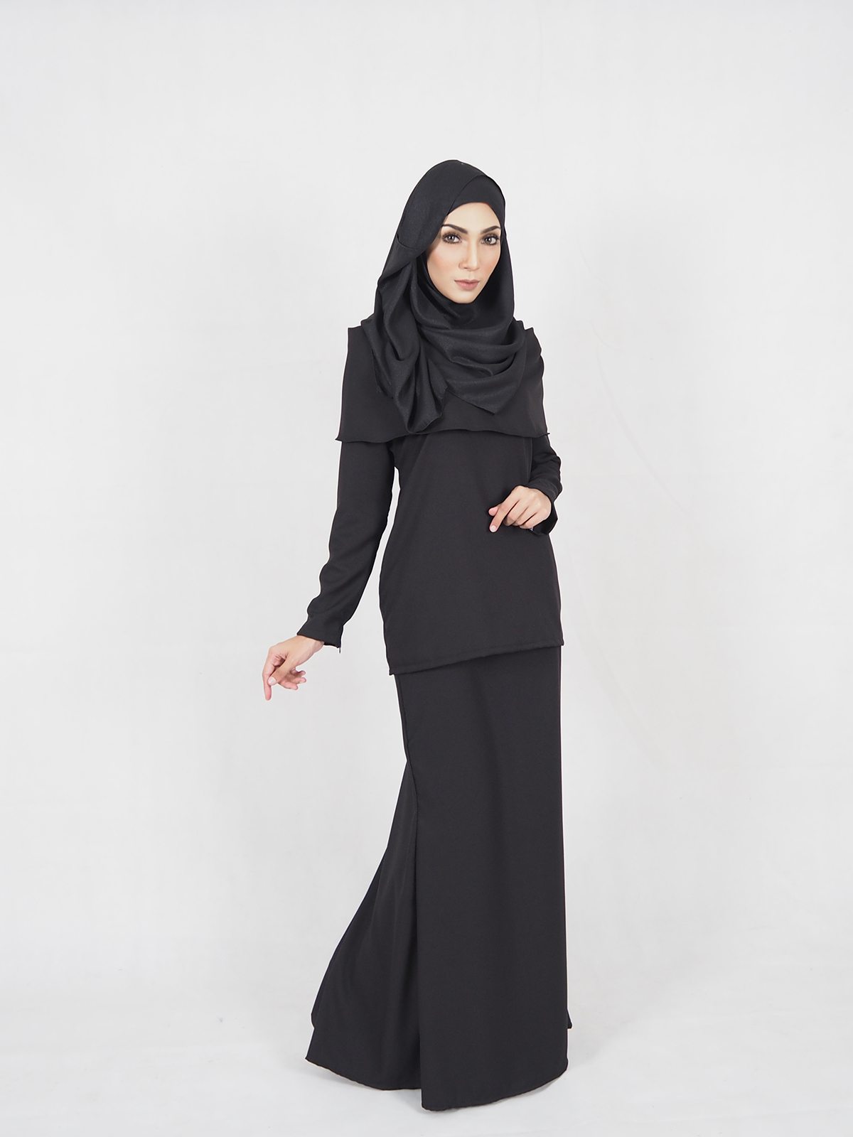 SW4285 Baju Kurung (PLUS SIZE) Black