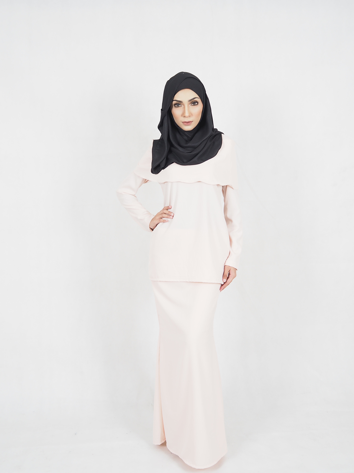 SW4285 Baju Kurung (PLUS SIZE) Peach