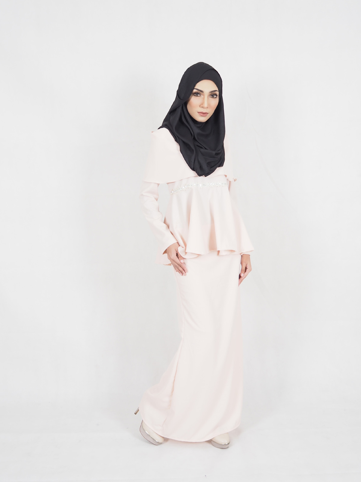SW4286 Baju Kurung (PLUS SIZE) Peach