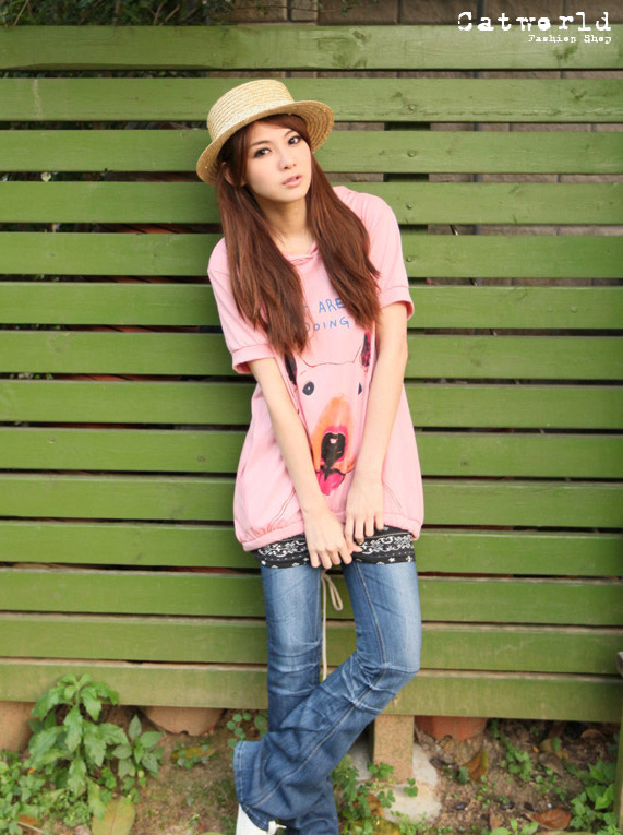 SNW30001 Hooded Long Top Pink
