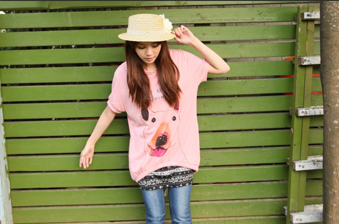 SNW30001 Hooded Long Top Pink