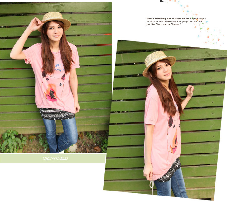 SNW30001 Hooded Long Top Pink