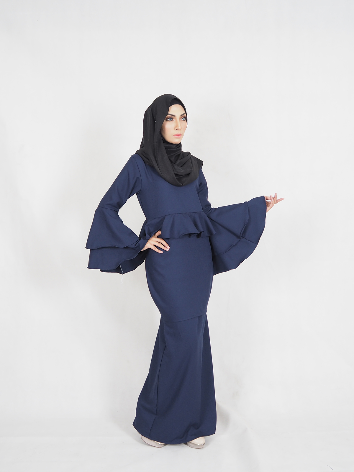 SW4316 Baju Kurung Dark Blue